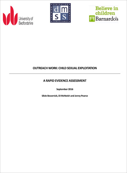 Outreach Work: Child Sexual Exploitation A Rapid Evidence Assessment