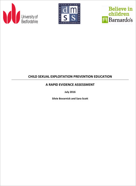 Child Sexual Exploitation preventative education: A rapid evidence assessment