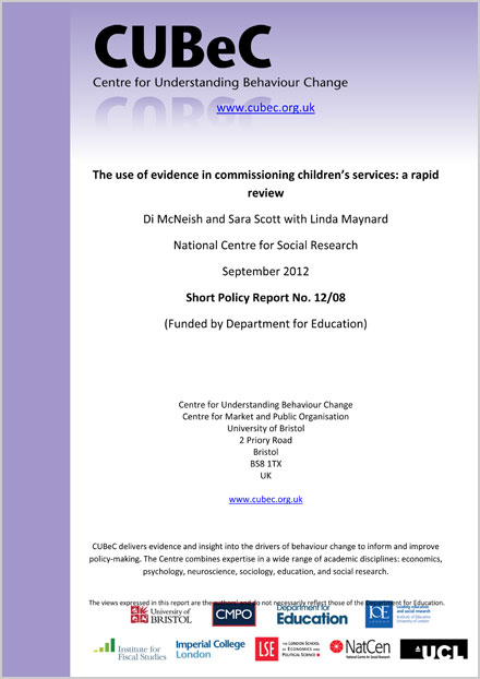 The use of evidence in commissioning children’s services